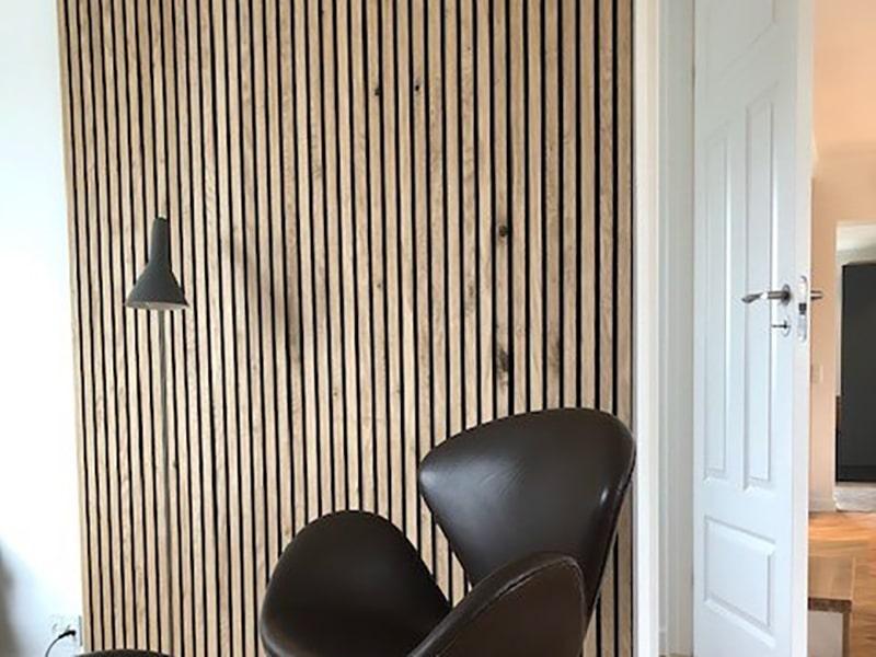 Træ-lameller i indretningen